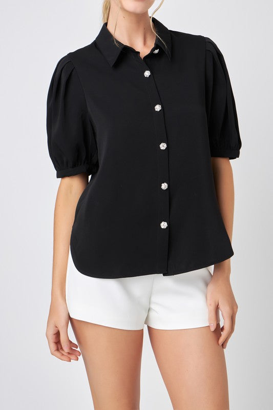 Jewel Button Top