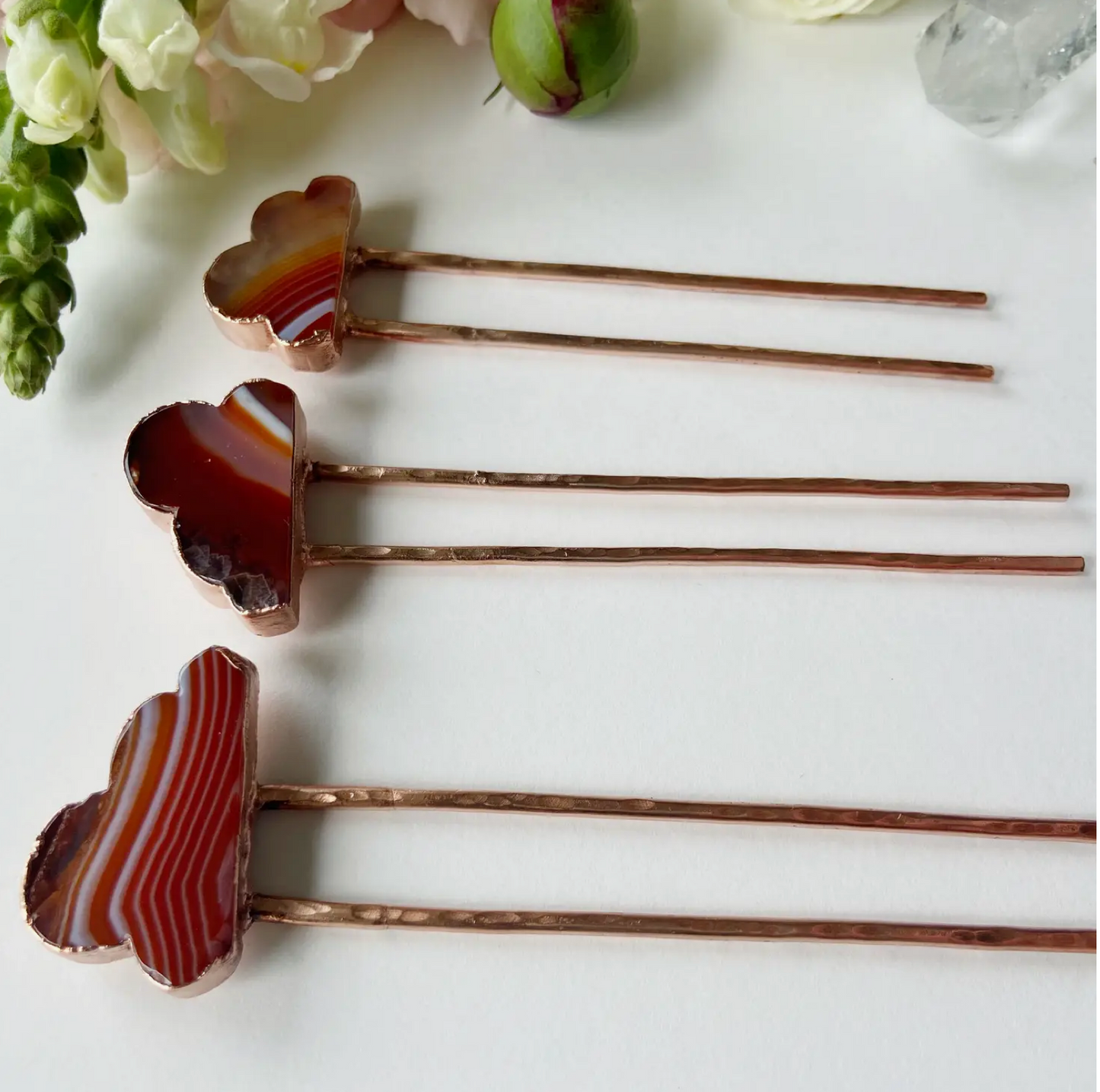 Carnelian Cloud Hair Pin