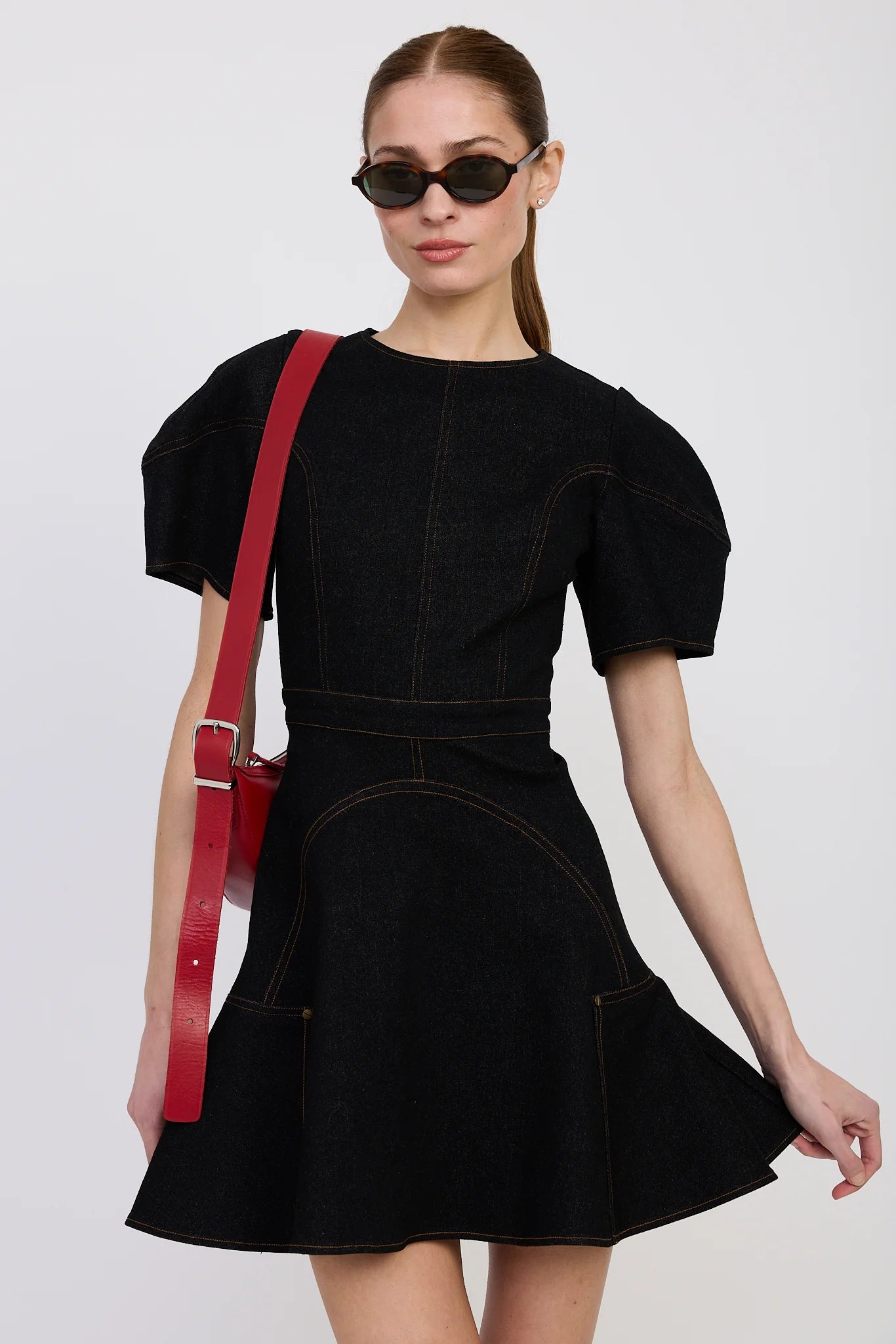 Aliah Denim Mini Dress - Addie Rose Austin