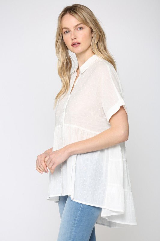 Babydoll Tunic Buttondown - Addie Rose Boutique - Austin