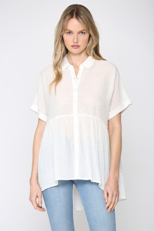 Babydoll Tunic Buttondown - Addie Rose Boutique - Austin
