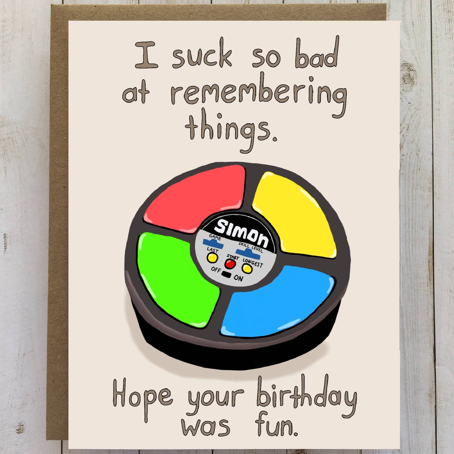 Bangs & Teeth - NEWI Suck At Remembering Things, belated birthday card, - Addie Rose Boutique - Austin