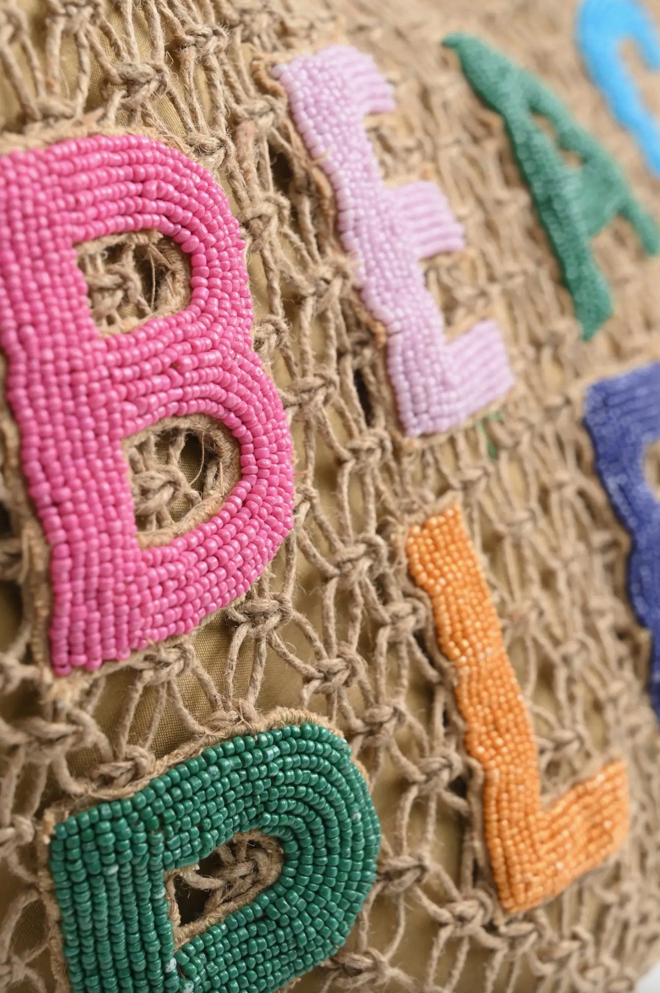 Beach Please Beaded Macrame Jute Tote - Addie Rose Boutique - Austin