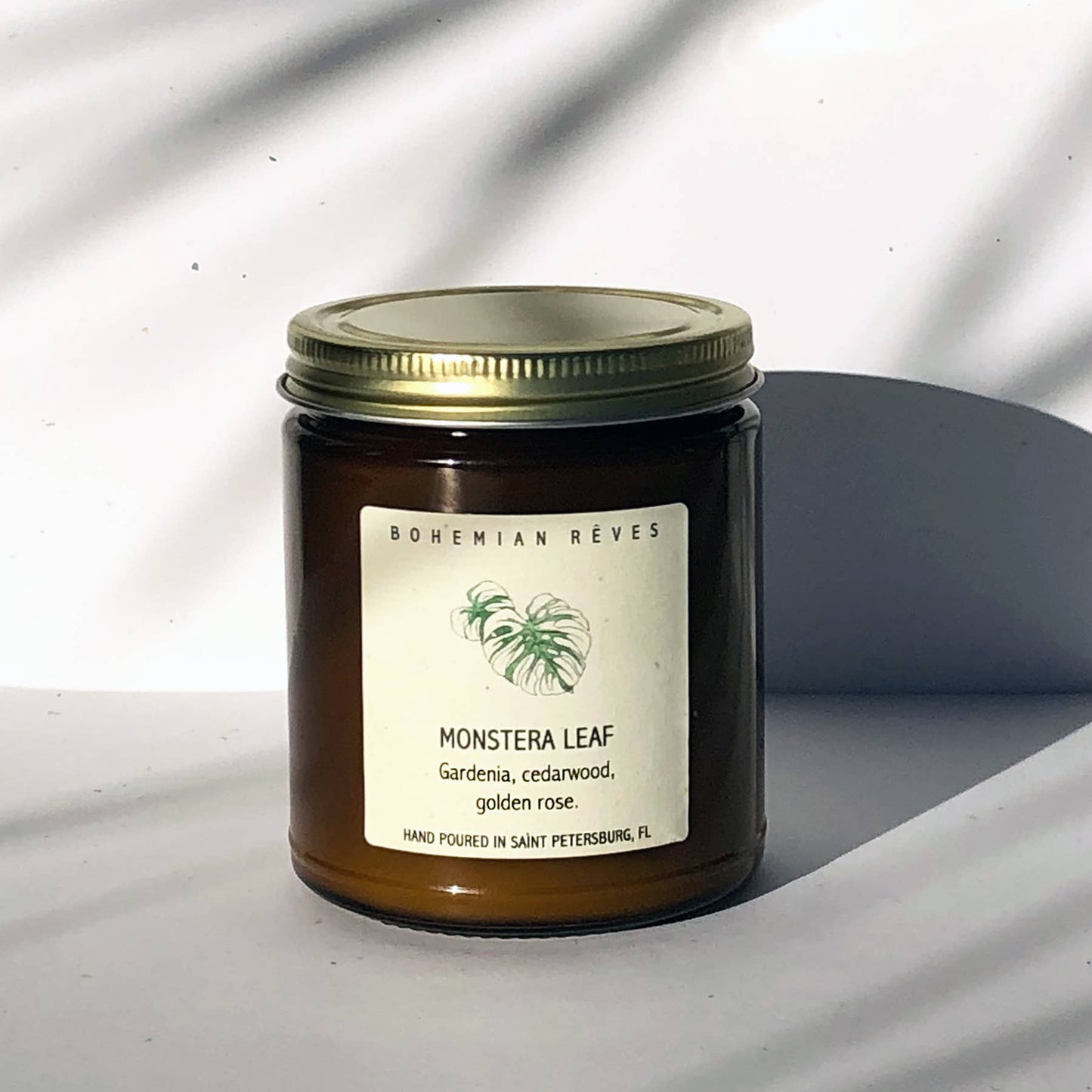 Bohemian Rêves - Monstera Leaf Candle - Addie Rose Boutique - Austin