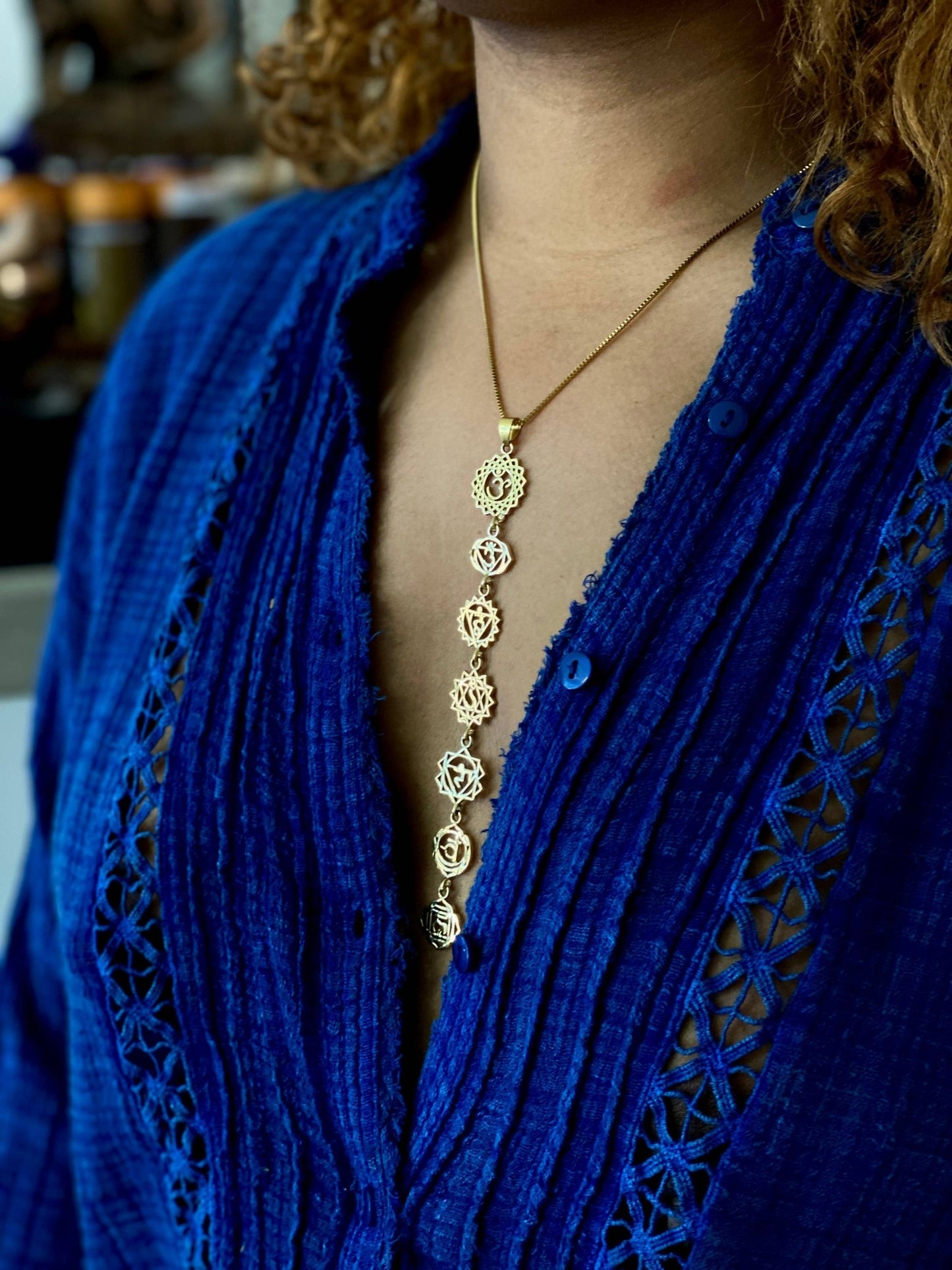 Boho Gal Jewelry - Divine Chakra Brass Necklace - Addie Rose Boutique - Austin