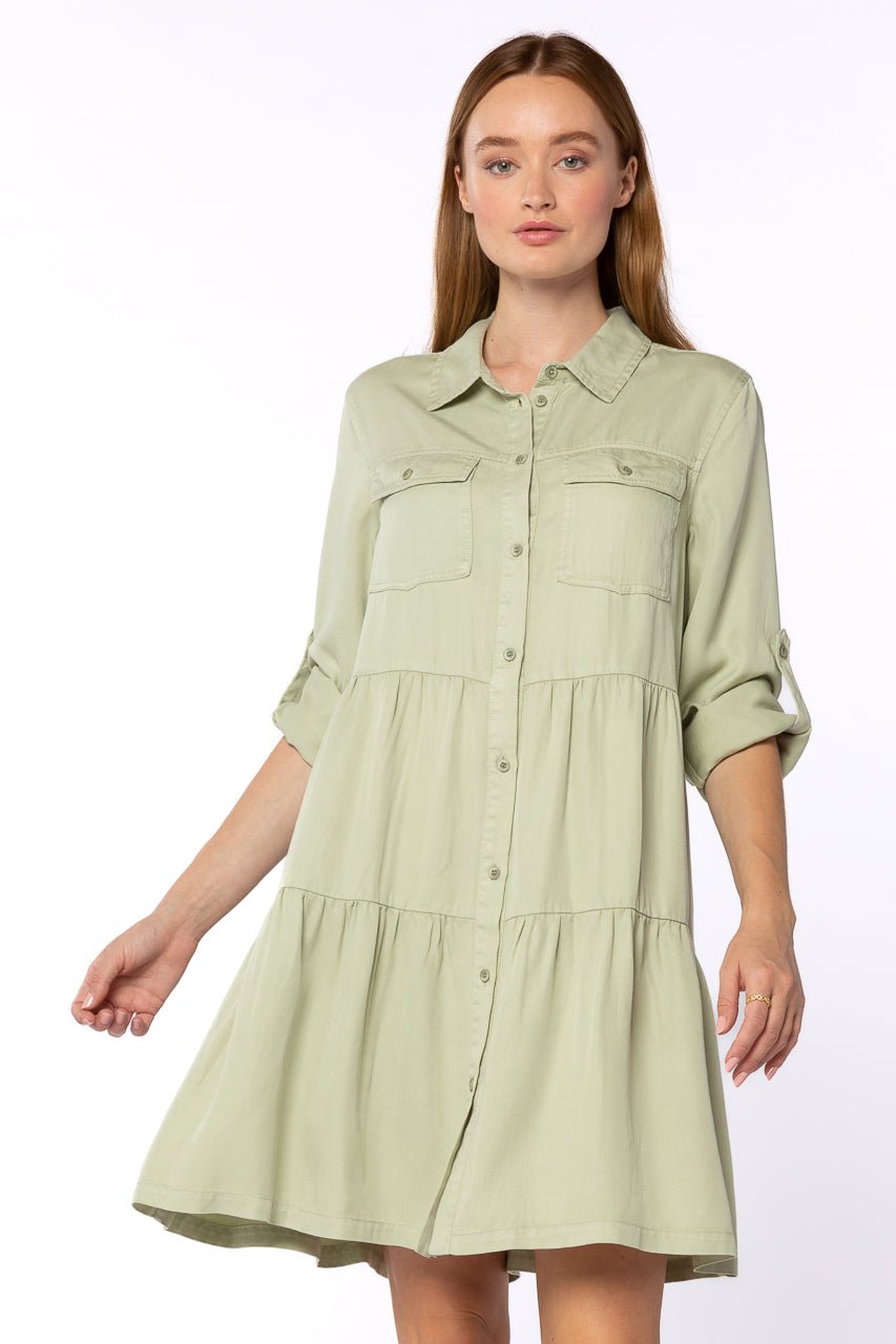 Bree Sage Dress - Addie Rose Boutique - Austin