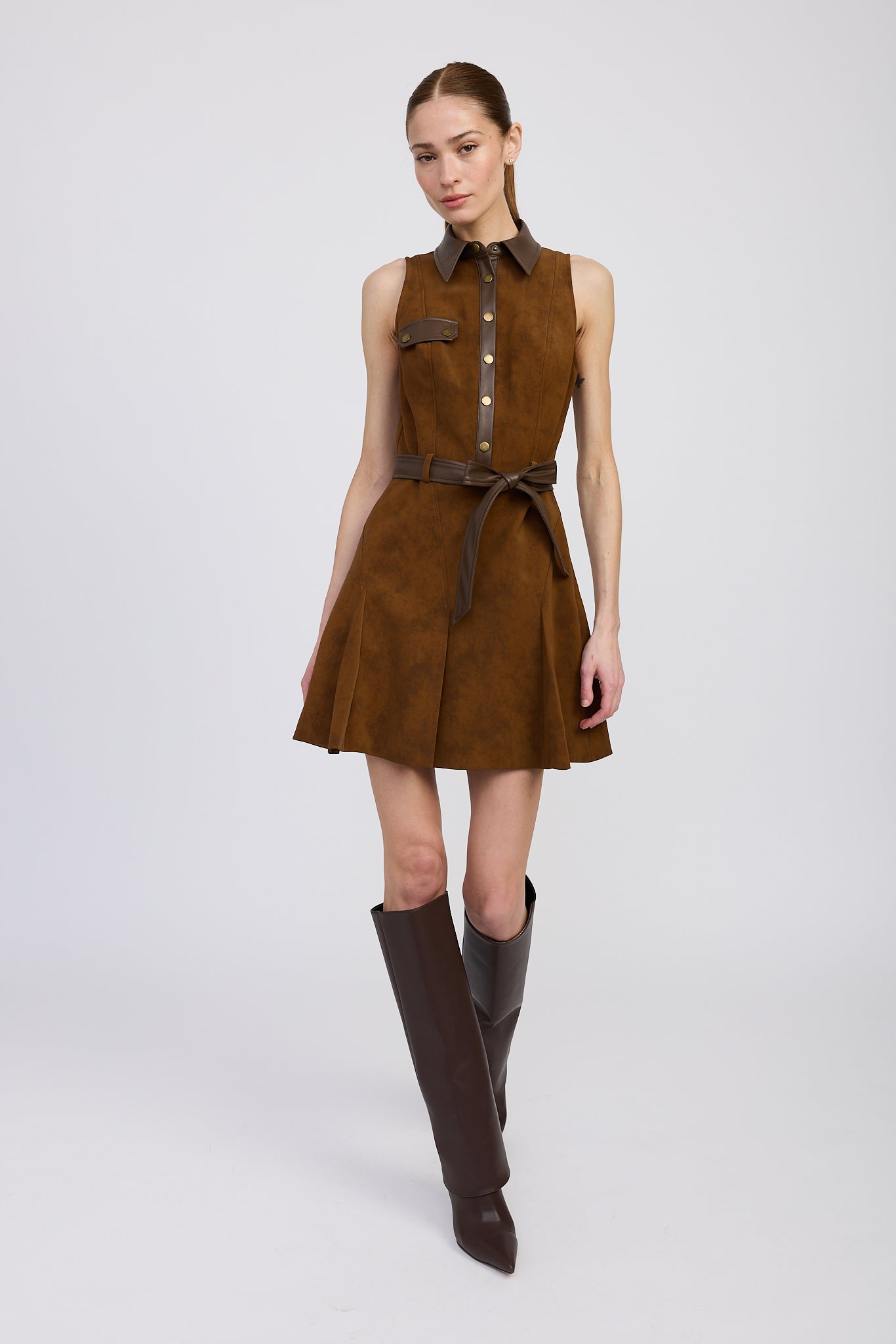 knee length dresses for ladies Brenda Feather Bandage Mini Dress main image 1