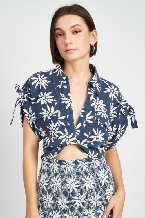 Catalina Cropped Shirt - Addie Rose Boutique - Austin