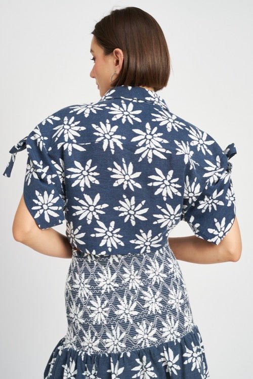Catalina Cropped Shirt - Addie Rose Boutique - Austin