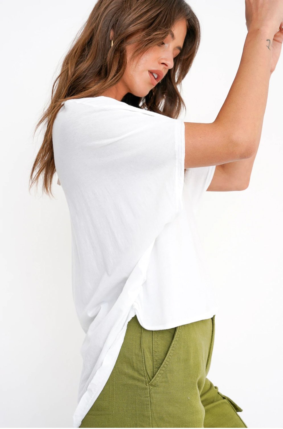 Chances Ruched Side Tee - Addie Rose Boutique - Austin
