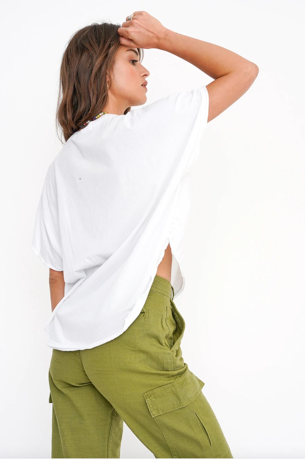 Chances Ruched Side Tee - Addie Rose Boutique - Austin