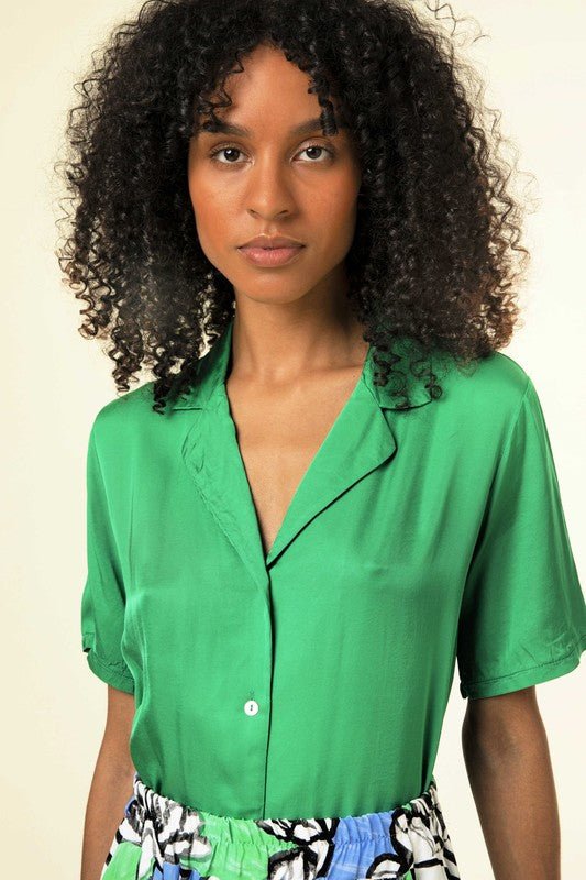 Chelly Button - down Top - Addie Rose Boutique - Austin