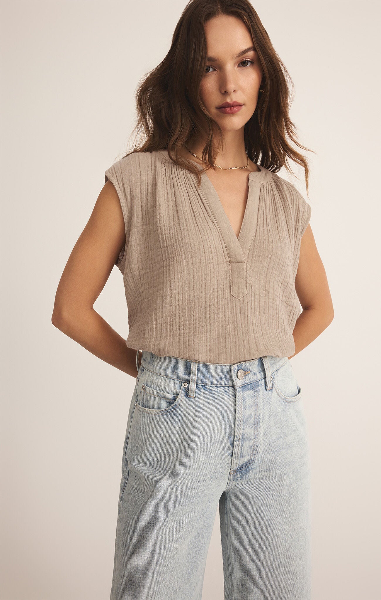 Cliffside V - Neck Top - Addie Rose Boutique - Austin