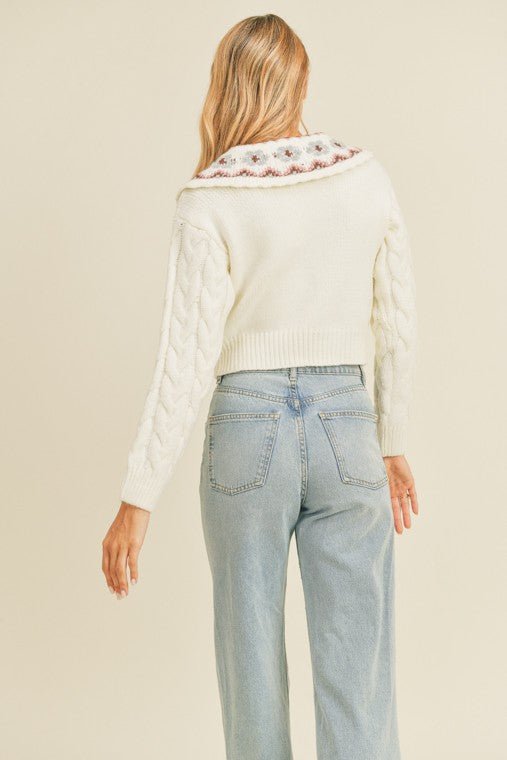 Collared Knit Cardigan - Addie Rose Boutique - Austin