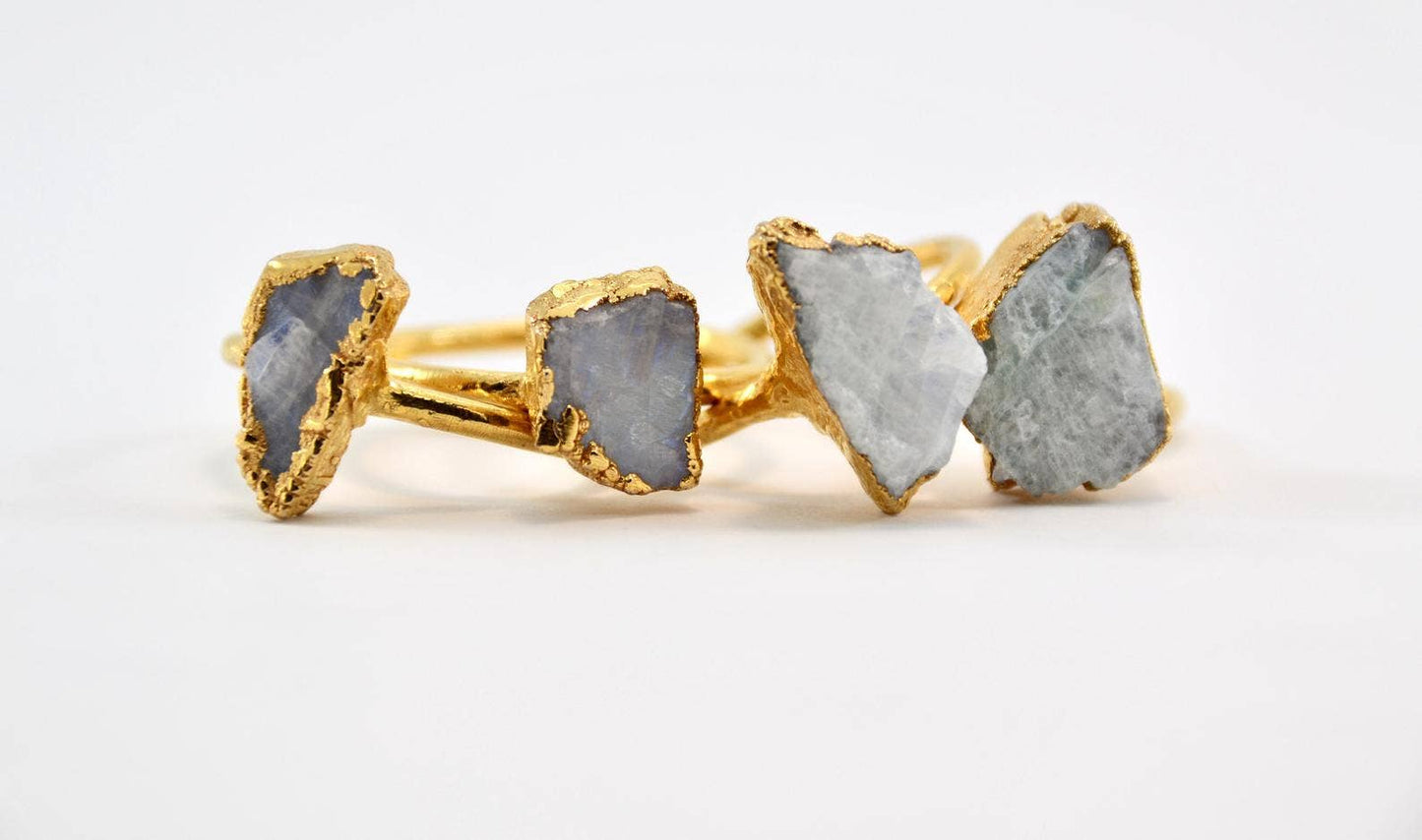 Daddy Daughter Jewelry - Gold Raw Rainbow Moonstone Copper Ring | Gold Moonstone Ring - Addie Rose Boutique - Austin