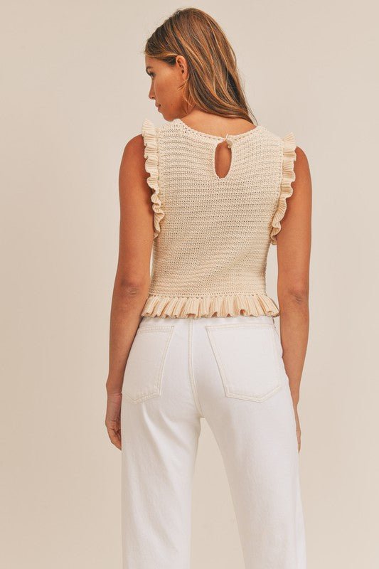 Daisy Knit Ruffle Top - Addie Rose Boutique - Austin