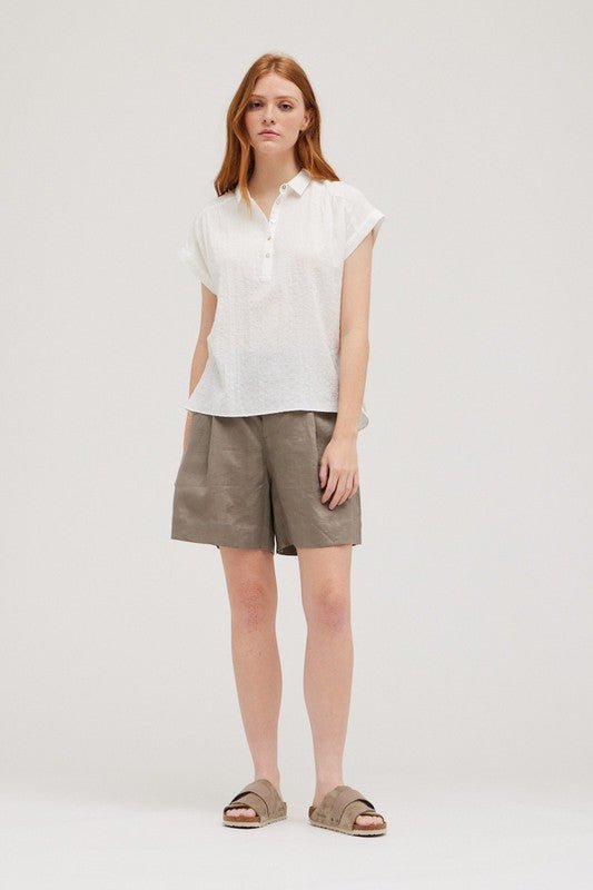 Daphne Blouse in White - Addie Rose Boutique - Austin