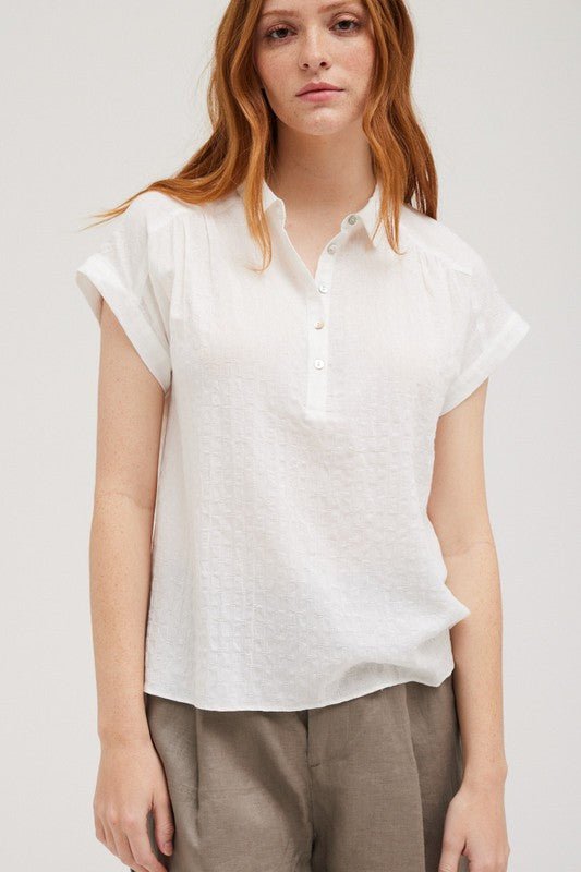 Daphne Blouse in White - Addie Rose Boutique - Austin