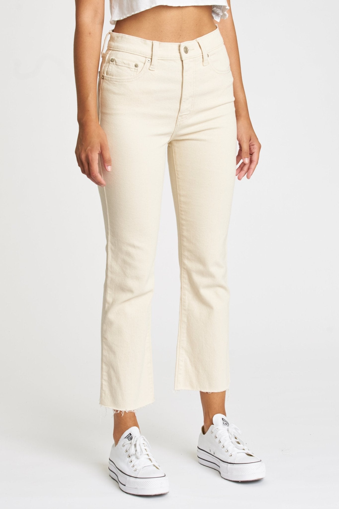 Daze Shy Girl Crop Flare - Off White - Addie Rose Boutique - Austin