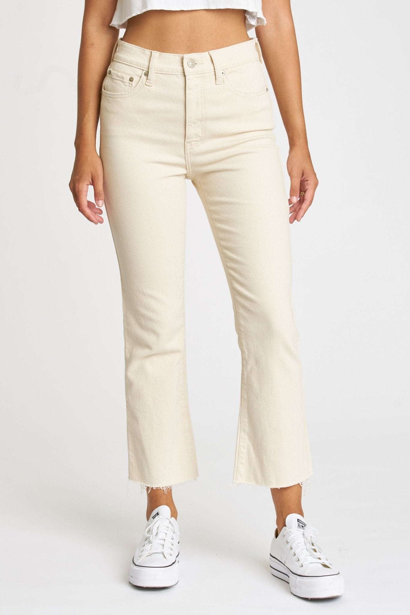 Daze Shy Girl Crop Flare - Off White - Addie Rose Boutique - Austin