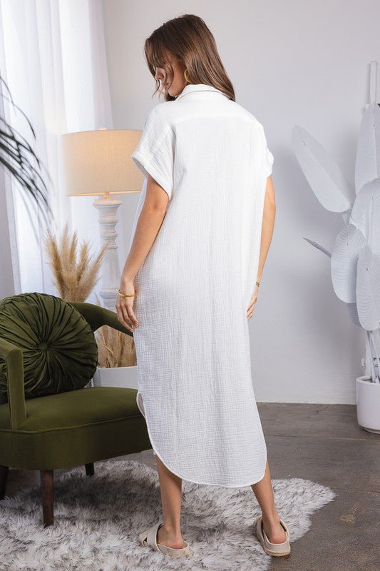 Double Gauze Button Down - Addie Rose Boutique - Austin