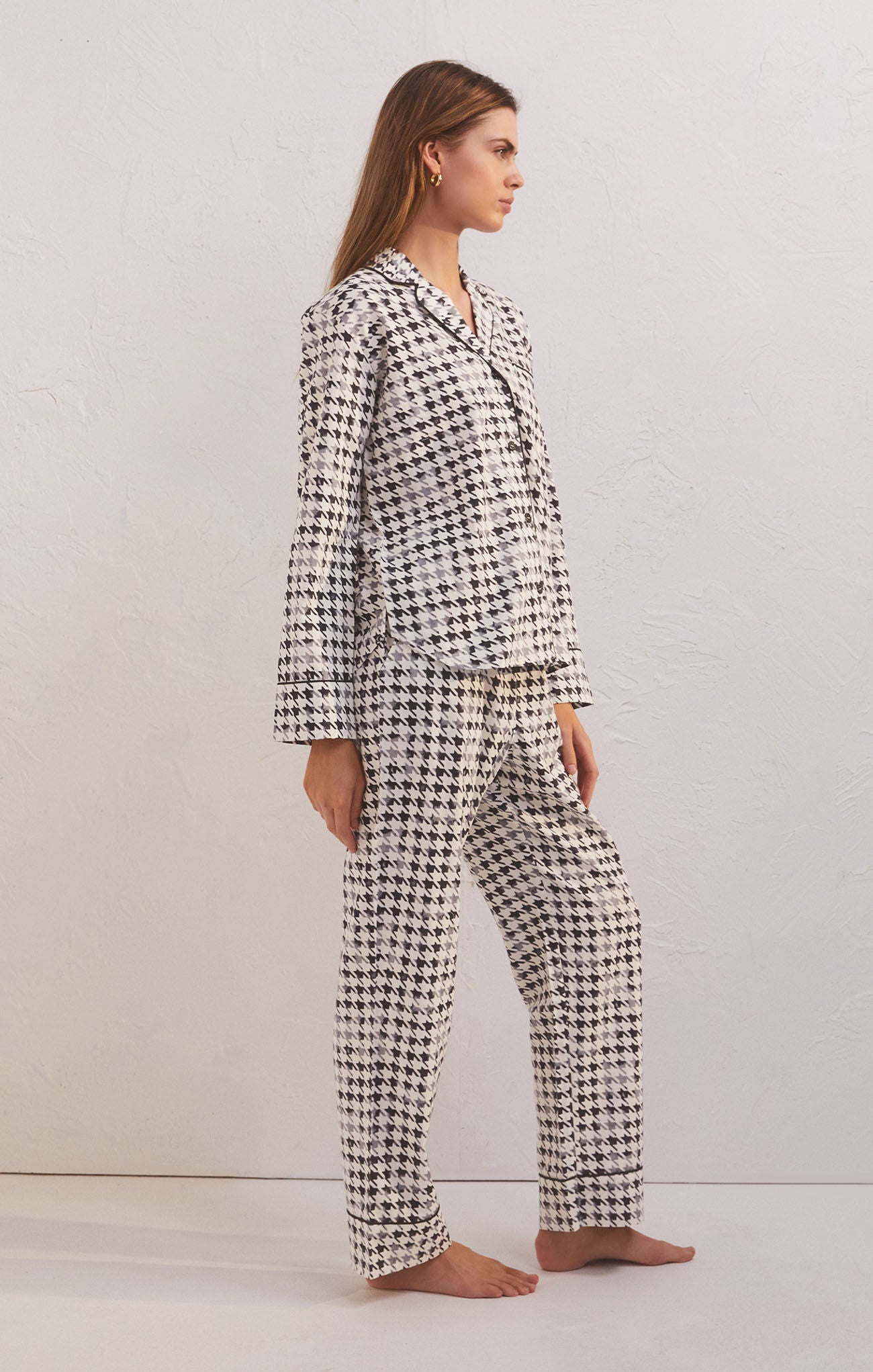 Dreamer Houndstooth PJ Set - Addie Rose Boutique - Austin