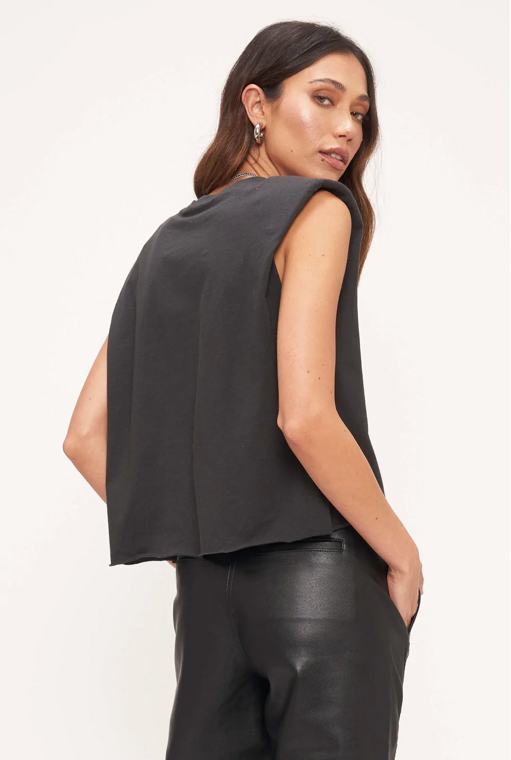 Eagle Shoulder Pad Muscle Tee - Addie Rose Boutique - Austin