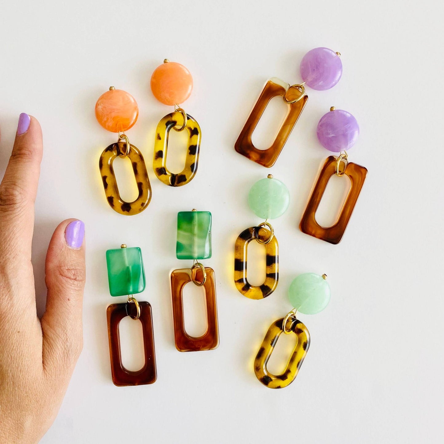 Eden - Tortoise Dangle Earring / Light Weight Modern Earring - Addie Rose Boutique - Austin