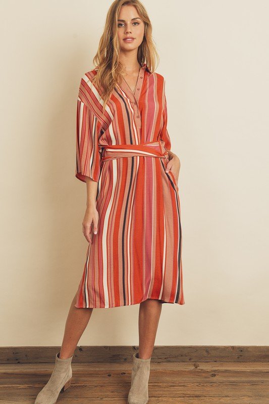 Endless Stripe Midi Dress - Addie Rose Boutique - Austin
