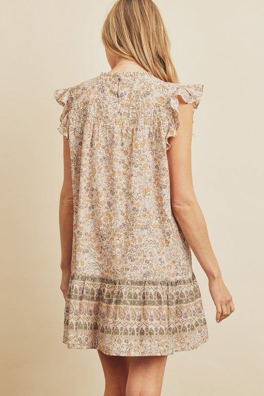 Floral Trapeze Dress - Addie Rose Boutique - Austin