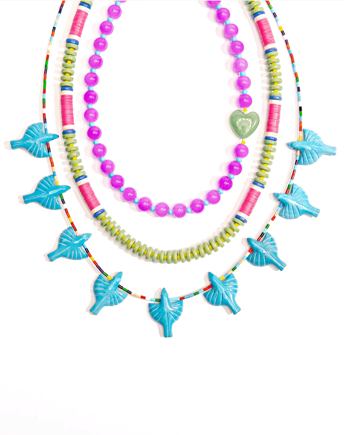 Green & Vinyl Necklace - Addie Rose Boutique - Austin