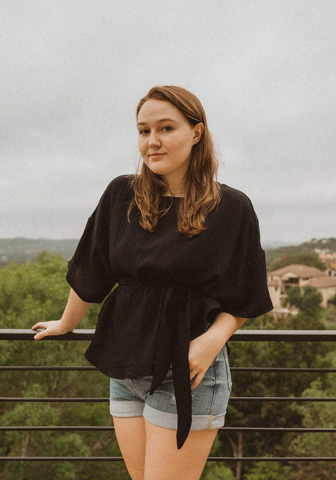 Haley Black Tie Top - Addie Rose Boutique - Austin
