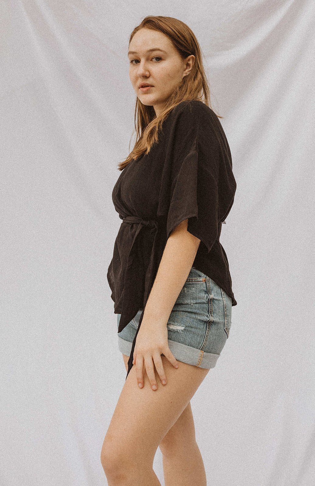 Haley Black Tie Top - Addie Rose Boutique - Austin
