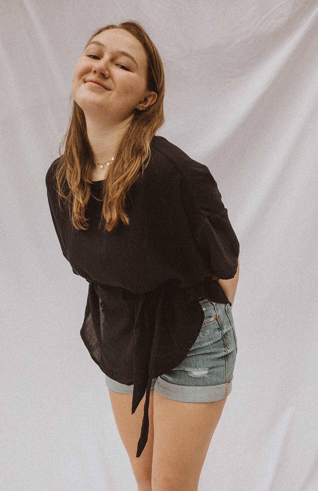 Haley Black Tie Top - Addie Rose Boutique - Austin