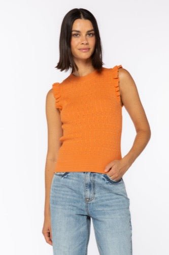 Iris Ruffle Top - Rust - Addie Rose Boutique - Austin