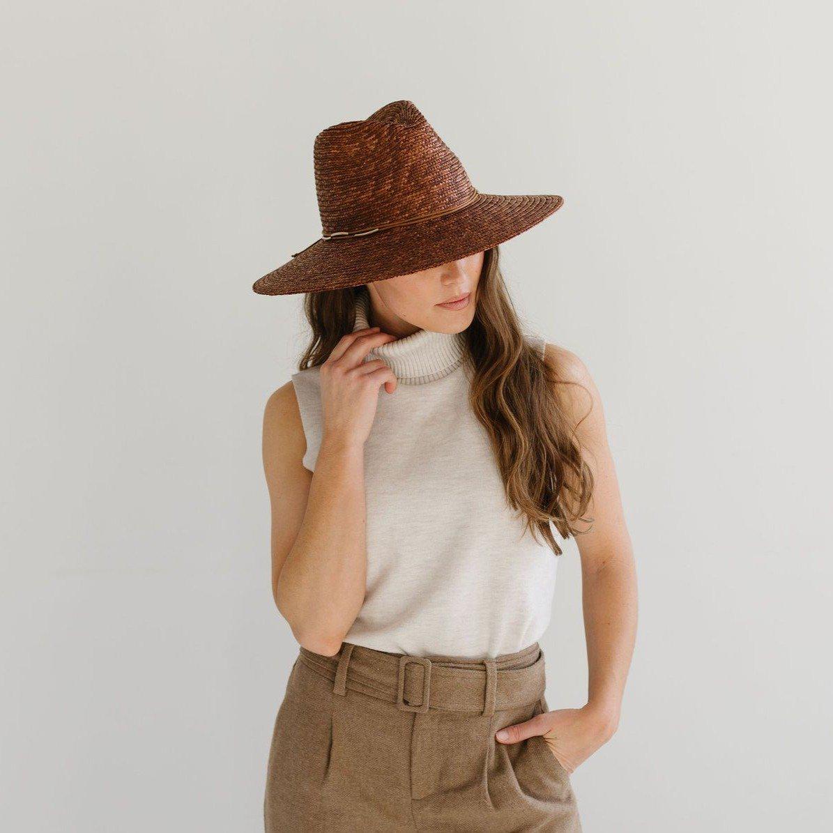 Isla Straw Fedora - Brown - Addie Rose Boutique - Austin