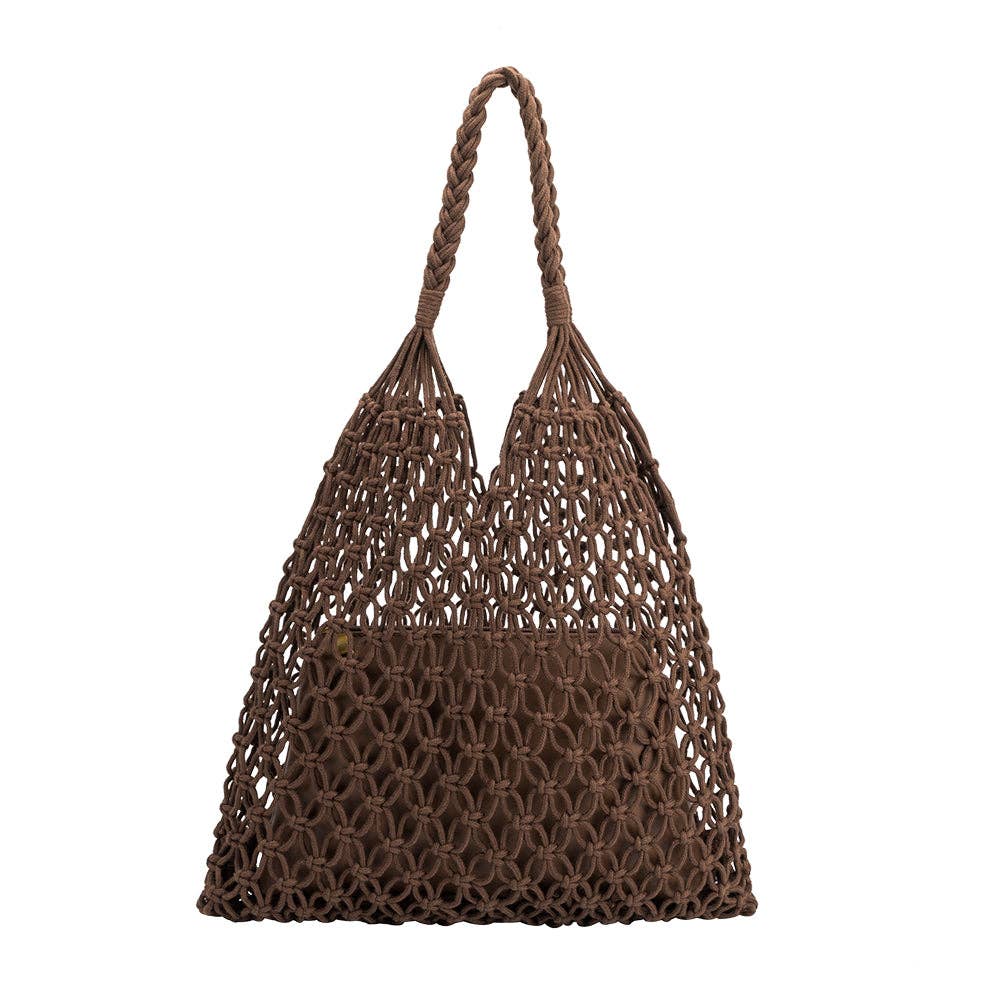 Izzy Medium Shoulder Bag in Chocolate - Addie Rose Boutique - Austin