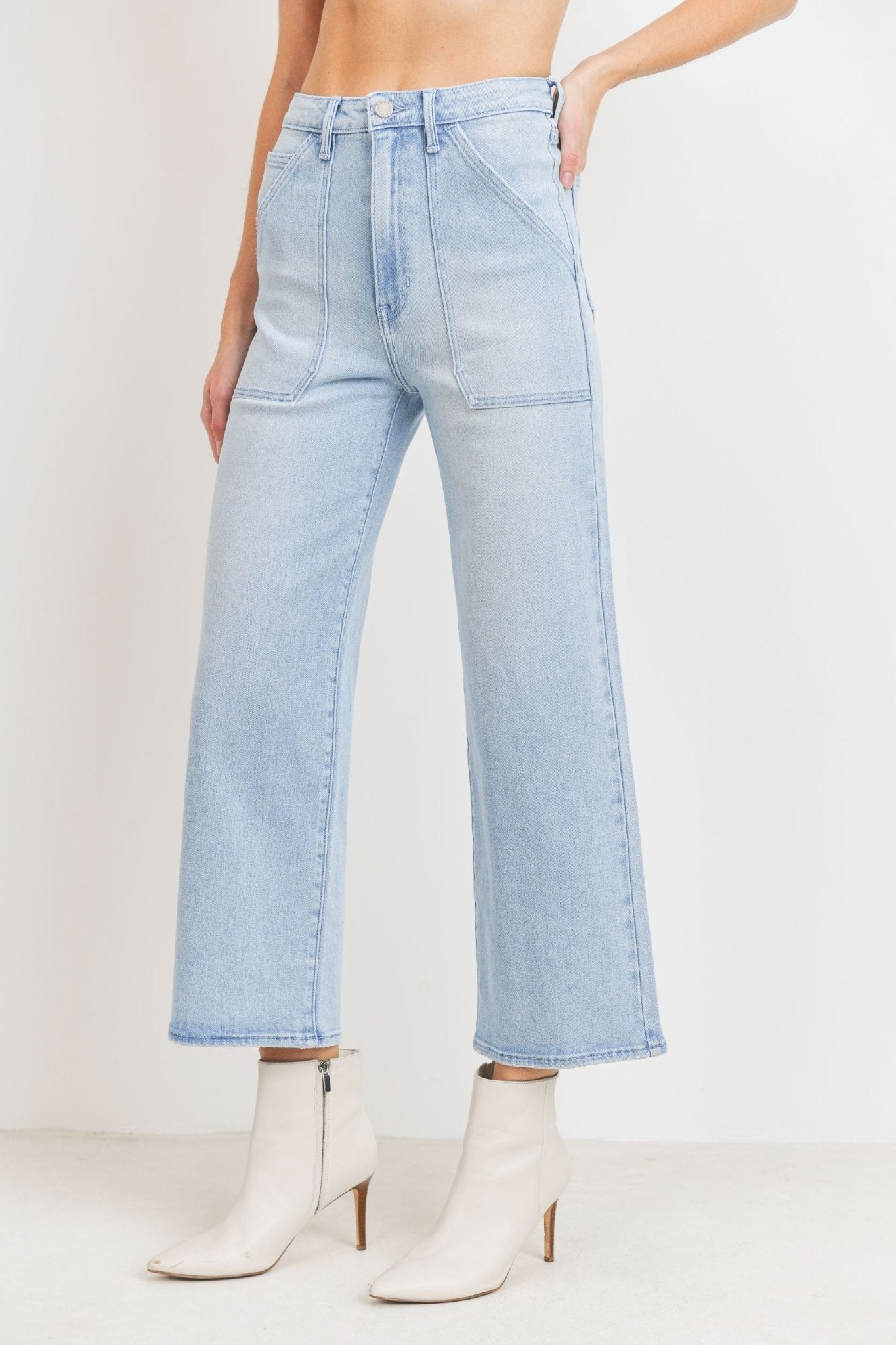 Jean Utility Wide Leg - Addie Rose Boutique - Austin