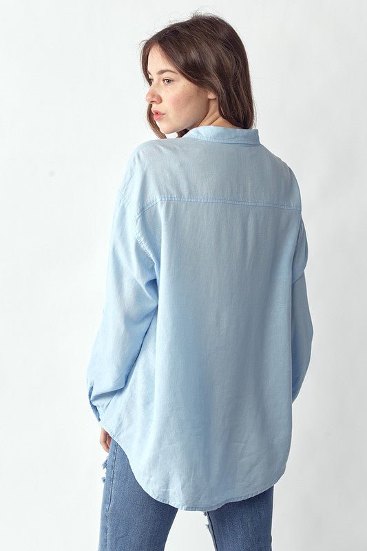Jessie Relaxed Button Down Linen - Addie Rose Boutique - Austin