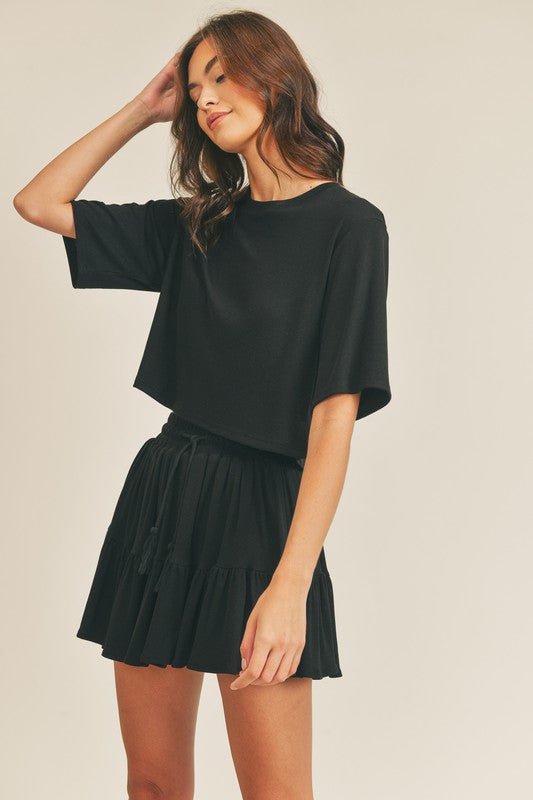 Jorja Black Top - Addie Rose Boutique - Austin
