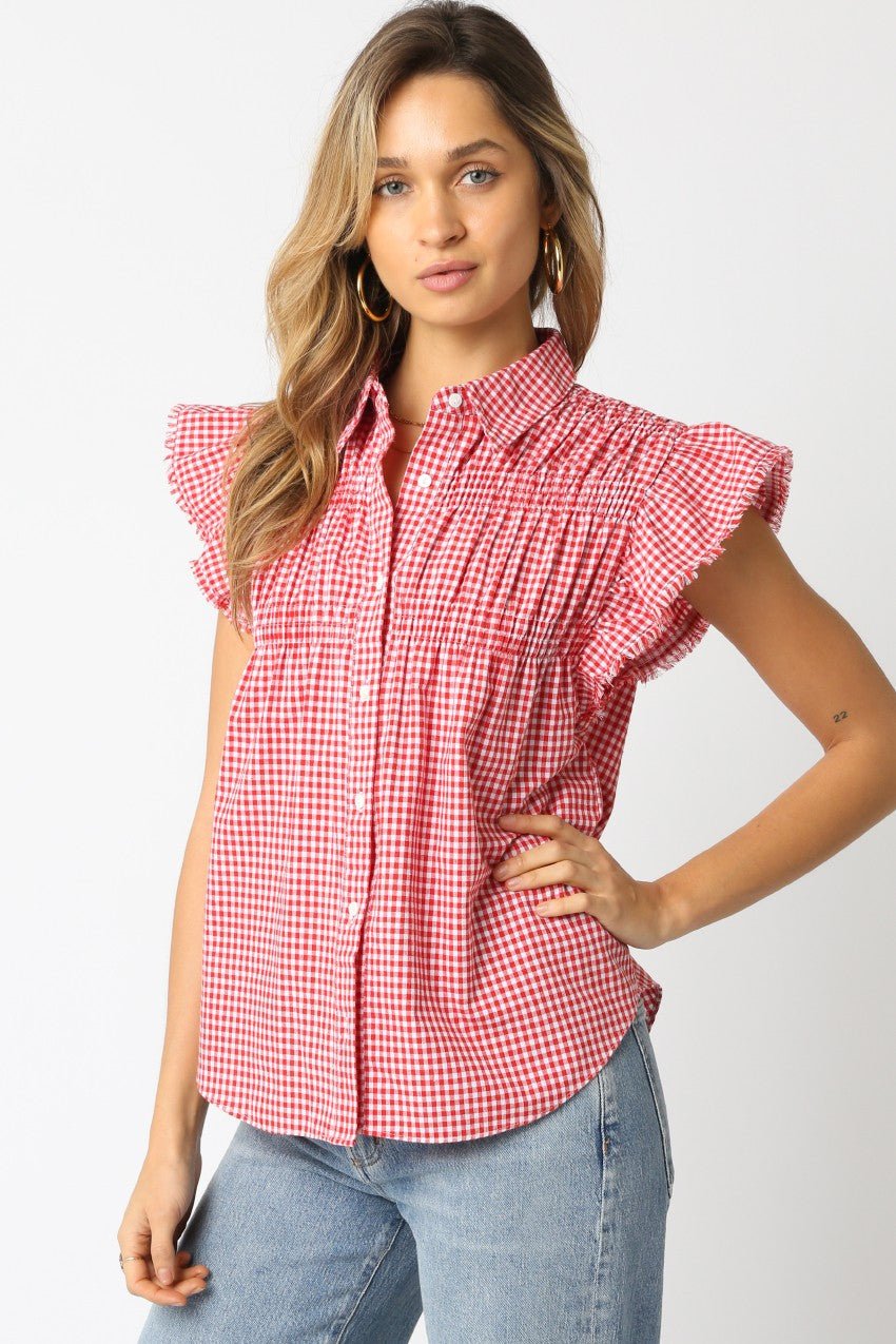 July Checkered Shirt - Addie Rose Boutique - Austin