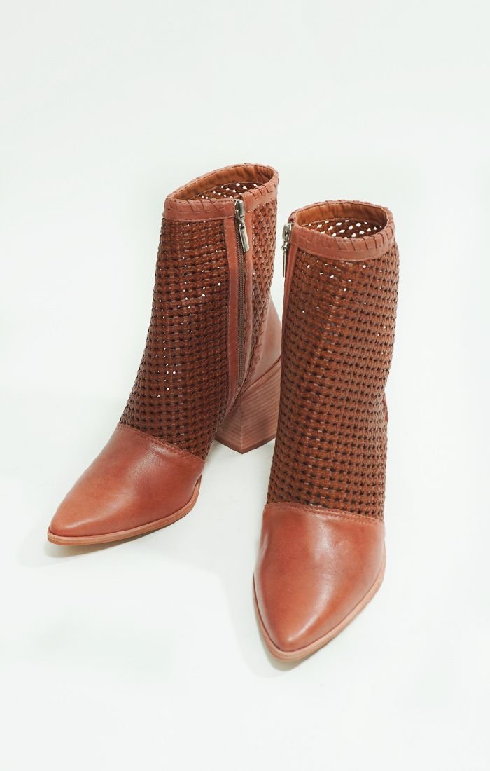 KAANAS Salamanca Basketweave Booties - Addie Rose Boutique - Austin