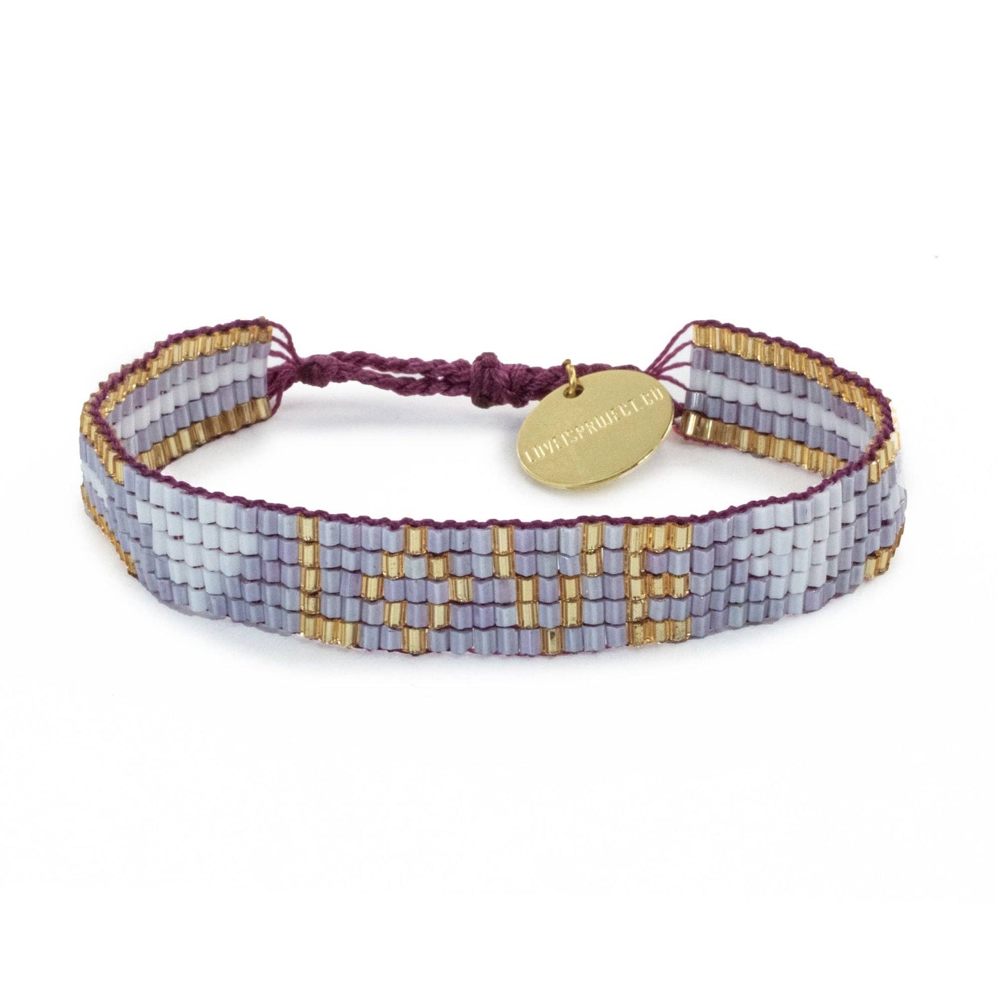 Kids' Seed Bead LOVE with Hearts Bracelet - Lavender - Addie Rose Boutique - Austin