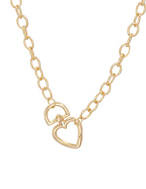Koko and Lola - Hali Gold Chain Link Heart Neckalce - Addie Rose Boutique - Austin