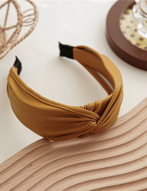 Koko and Lola - HEATHER CARAMEL KNOT LEATHERETTE HEADBAND - Addie Rose Boutique - Austin
