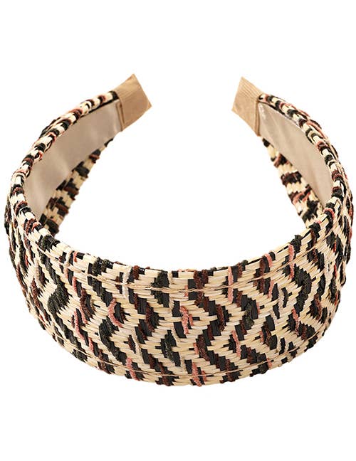 Koko and Lola - Vanka Handwoven Rattan Wide Headband Black - Addie Rose Boutique - Austin