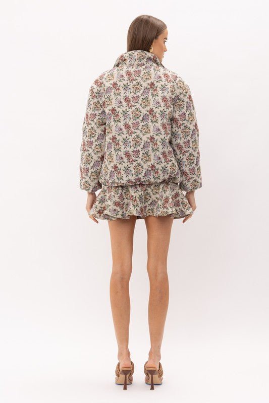 Lanie Puffer Jacquard Puffer Jacket - Addie Rose Boutique - Austin