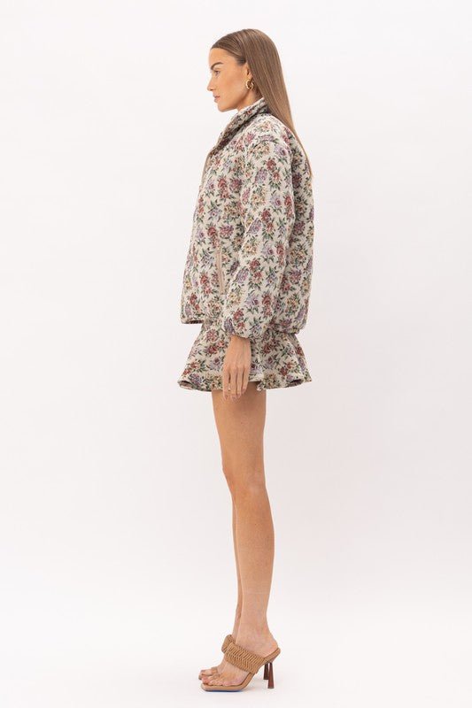 Lanie Puffer Jacquard Puffer Jacket - Addie Rose Boutique - Austin