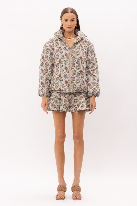 Lanie Puffer Jacquard Puffer Jacket - Addie Rose Boutique - Austin