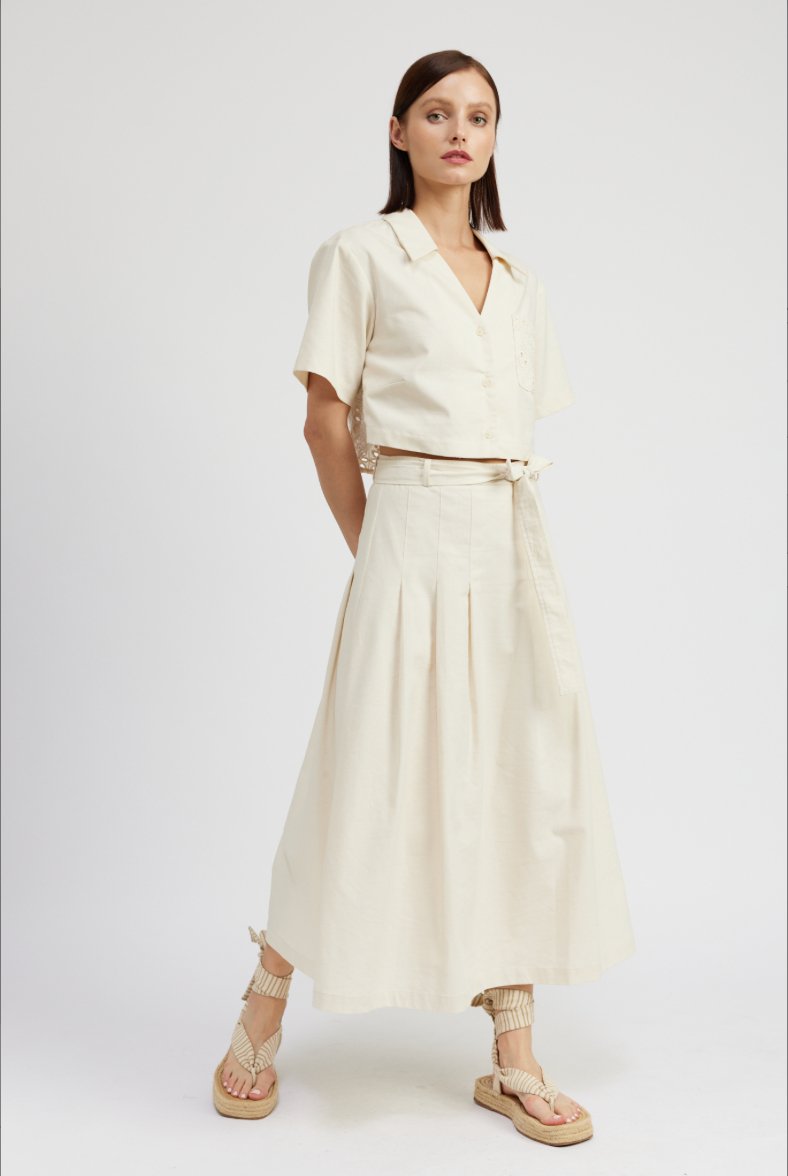 Leah Crop Shirt - Addie Rose Boutique - Austin
